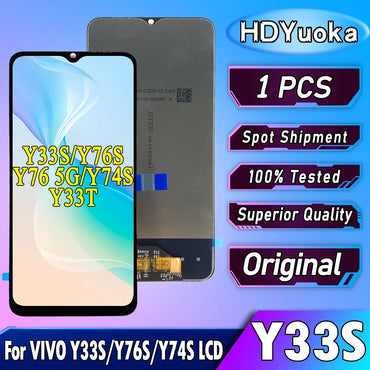 6.58" Asal untuk VIVO Y33s Y74s LCD Display Touch Screen Digitizer untuk VIVO Y76s Y76 5g LCD Untuk VIVO Y33t Y21t(india) LCD