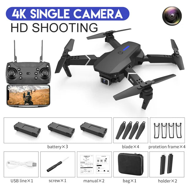 Dron M12 untuk Kanak-kanak Mini Dron dengan Kamera untuk Dewasa 4K HD Dron Simulator Barang Hebat WIFI FPV Hadiah Mainan Pemula Jejak Penerbangan