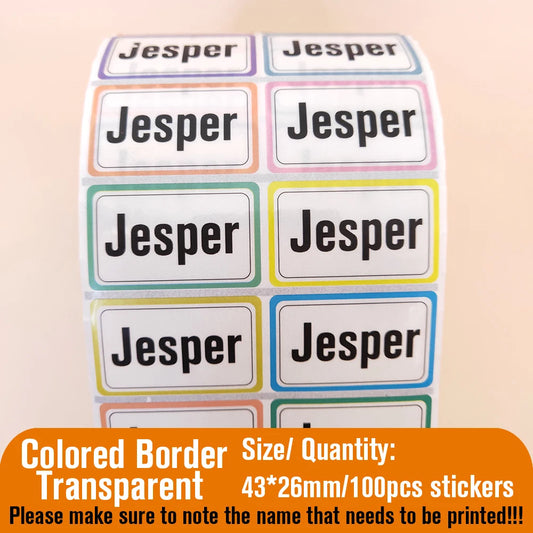 Pelekat Tag Nama Pelekat Kawaii Kalis Air Tersuai Label Nama Pertama Diperibadikan untuk Botol Alat Tulis Sekolah Kanak-kanak