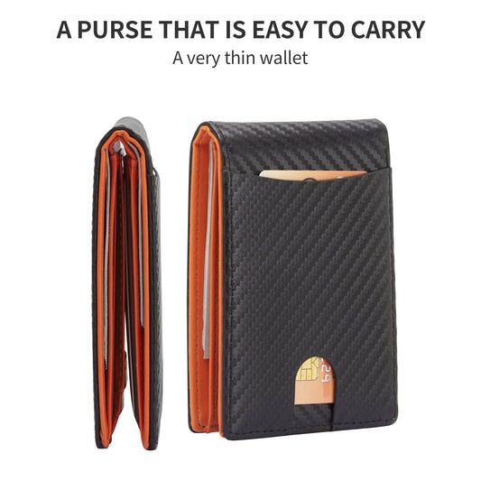 Dompet Slim Untuk Lelaki PU Kulit Duit Klip Dompet Lelaki - Poket Depan Dompet Bifold Dompet Minimalis Mudah Alih Pemegang Kad Kredit