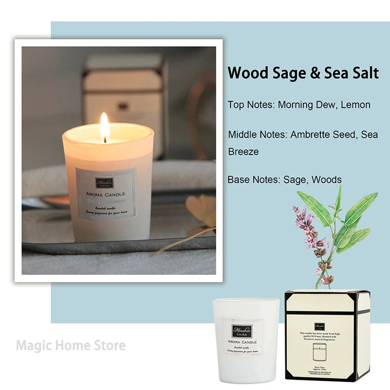 50g Lilin Aroma Wangi Tanpa Asap Cawan Kaca Kreatif Lilin Soya Asli Lilin Wangi Lilin Hiasan Rumah Hadiah Tetamu