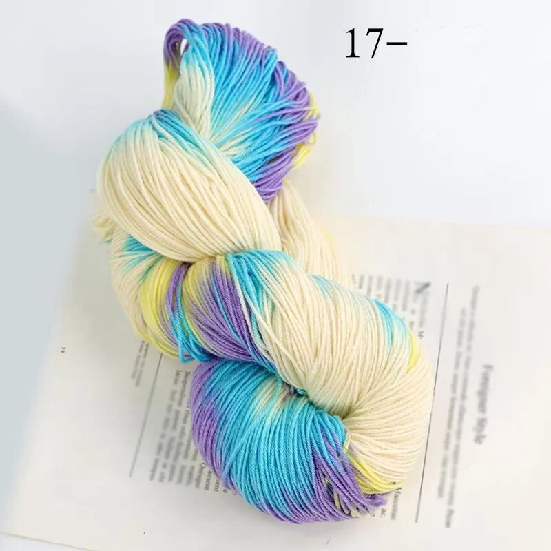 250g Rendering Segment Dyed with Colorful Wool Yarn, Colorful Rainbow Thread, Hand Woven Sweater, Scarf, Hat, Glove Yarn