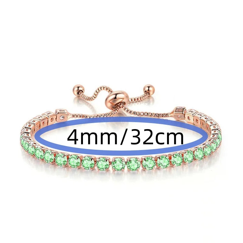 Wu's 2022 Fashion Shiny Crystal Push-pull Bracelet Light Luxury Micro-inlaid Zircon Bracelet Women's Simple Adjustable Jewelry