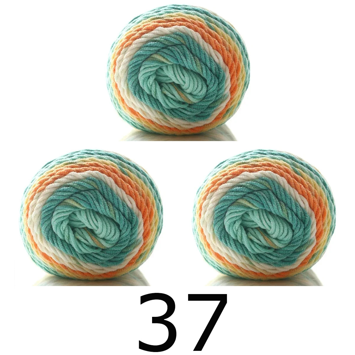 3pcsX100g Benang Pelangi 5 Segmen Helai Benang Dicelup Buatan Tangan DIY Benang Rajutan untuk Topi Sweater Selendang Sofa Kusyen Benang Kek 193M