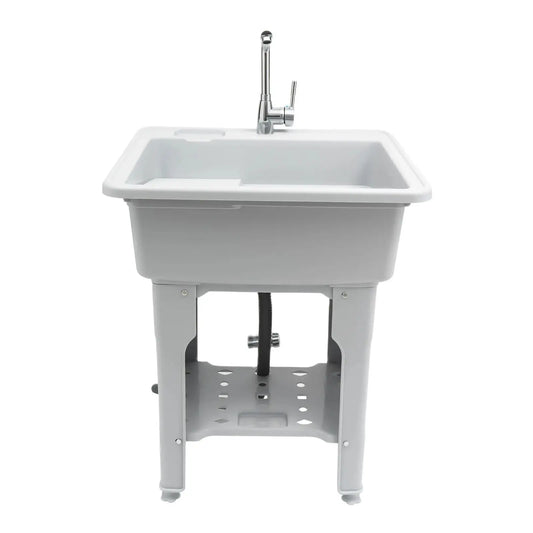 Elegant Grey Multifunctional Laundry Sink with Full Set of Accessories