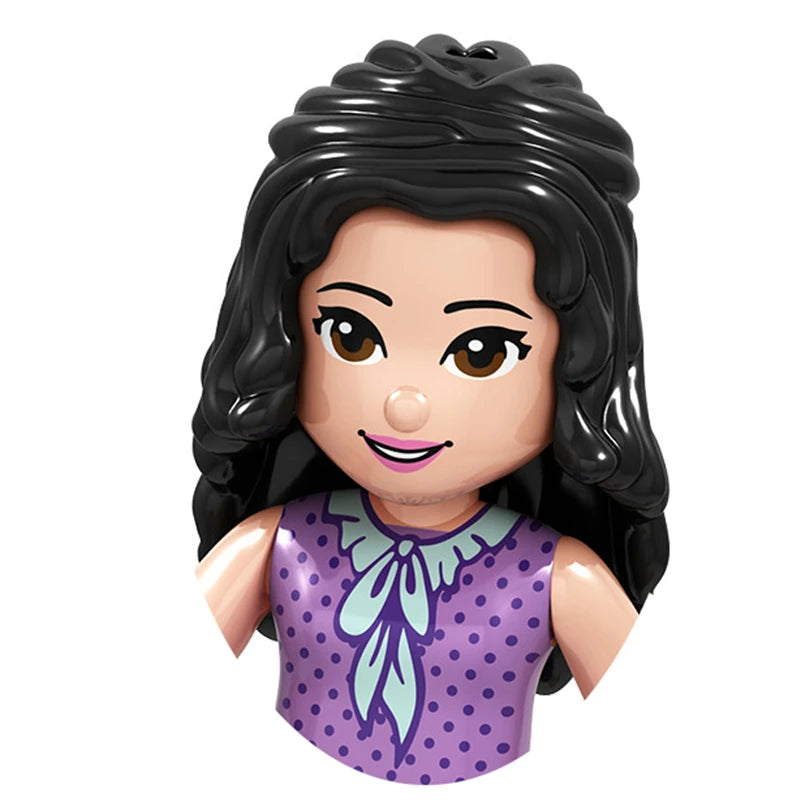 Model Batu Bata Mini Puteri Anime Gadis Cantik Angka Aksesori Kepala Blok Bangunan Salji Mainan Aksi Rakan untuk Kanak-kanak