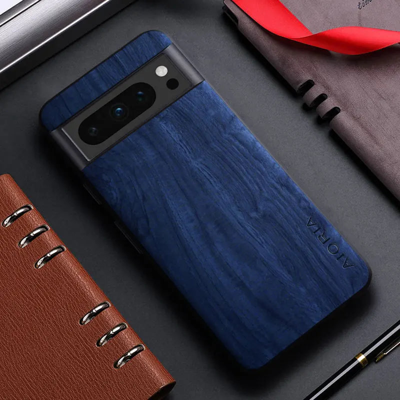 Sarung untuk Google Pixel 8 7 6 5 Pro 8A 7A 6A 5A 4A corak kayu buluh Penutup belakang kulit untuk google pixel 8 7 pro 7a capa sarung
