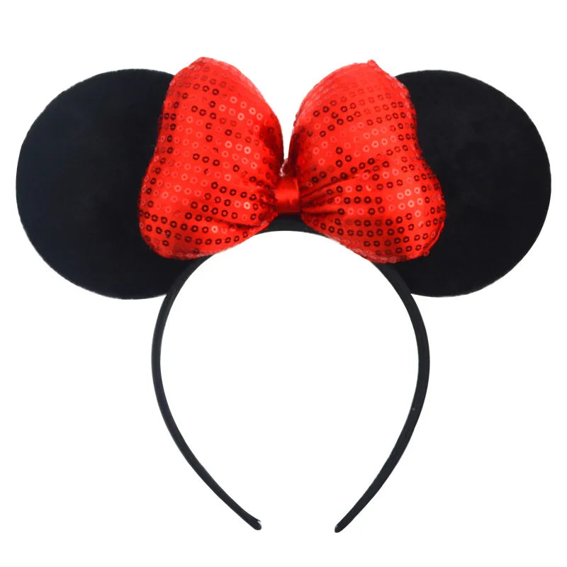 Cartoon Anime Mouse Ears Headband for Women Men Hair Accessories Cute Mouse Elasticity Bow Headdress Toys Childrens Xmas Gifts