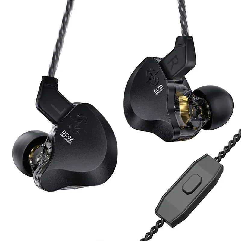 CCZ DC02 Fon Telinga Berwayar HiFi Fon Telinga Dinamik Dalam Telinga Fon Telinga Stereo dengan Kabel Boleh Tanggal, Sesuai untuk Penggemar Pemuzik