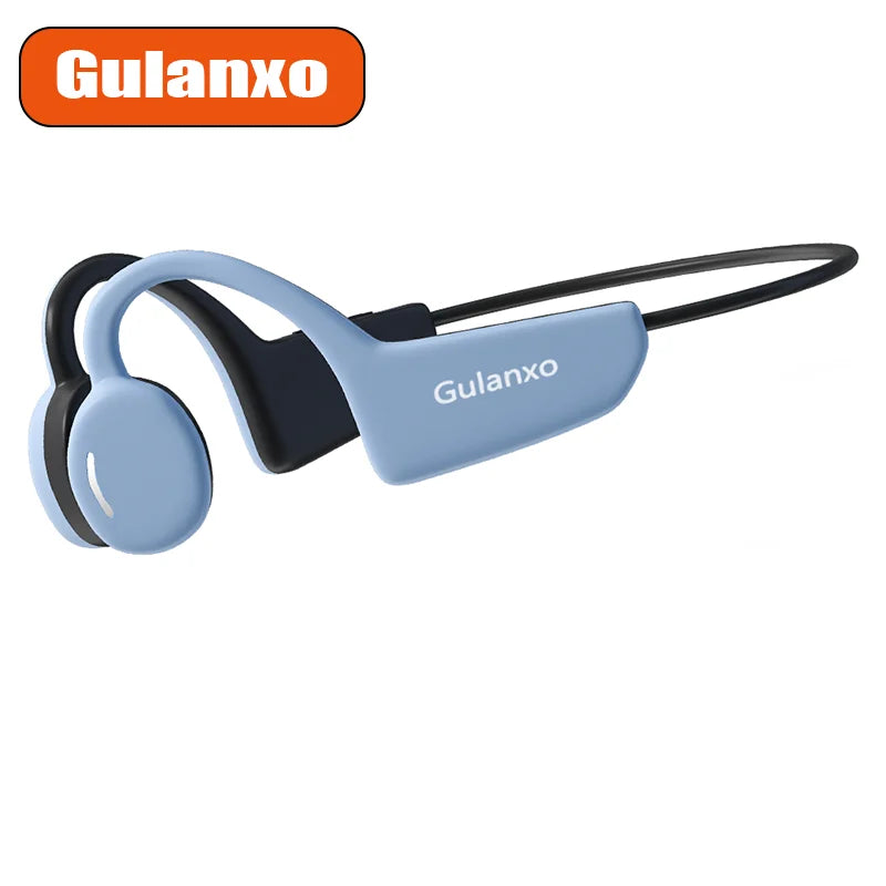 Gulanxo Fon telinga senaman pengaliran tulang fon telinga wayarles fon telinga serasi Bluetooth fon telinga berjalan mikrofon bebas tangan