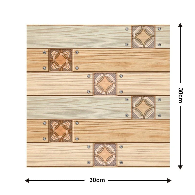 10 Keping Pelekat Dinding Pelekat Diri 3D 30x30cm Kertas Dinding PVC Kalis Air Mural Seni Dinding Boleh Alih untuk Hiasan Ruang Tamu Rumah DIY