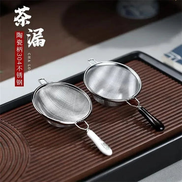 Pemegang Panjang Penyedut Teh Boleh Digunakan Semula Keluli Tahan Karat Longgar Herb Penapis Mesh Memasak Aksesori Bar Alat Minuman