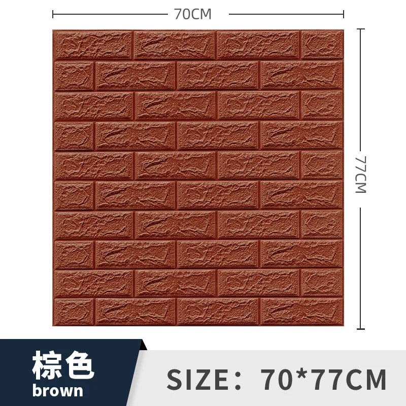 3/5MM 3D Wall Sticker Panel Foam Home Decoration DIY Wallpaper Living Room Bathroom Tv Background Self Adhesive Panels 70*77cm