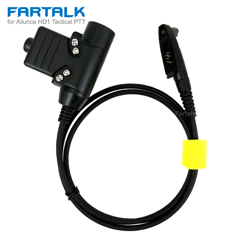 PTT Taktikal U94 untuk Radio Retevis Ailunce HD1 RT82 RT29 RT87 Walkie Talkie Ke Bowman Elite II HD01 HD02 HD03 Fon Kepala Set