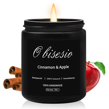 Obisesio Scented Candle for Men Aromatherapy Candle for Home Scented Soy Candle Set Cinnamon Apple Vanilla Pumpkin Men Candle