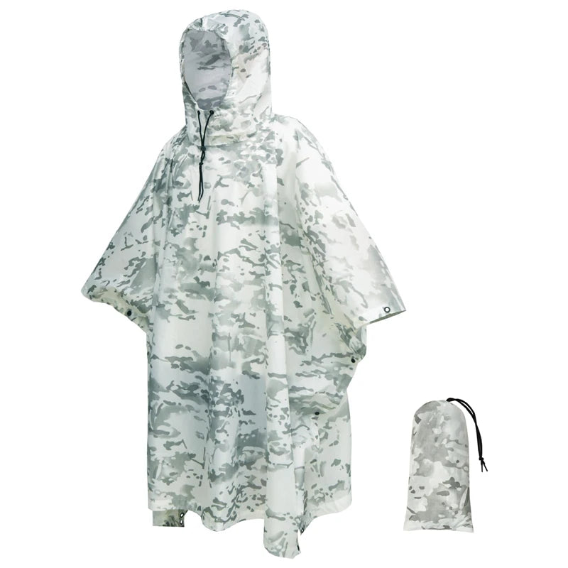 Lelaki Kedap Air Zipper Camo Baju Hujan Kedap Air Kot Hujan Lelaki Baju Hujan Wanita Awning Khemah Hujan Motosikal Hujan Ponco