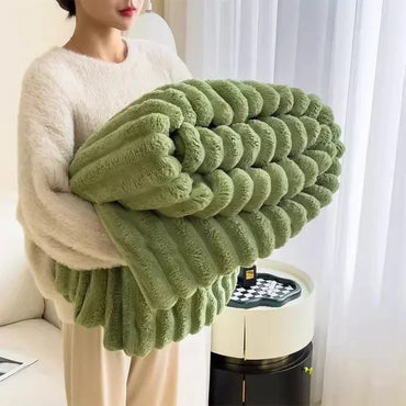 Soft Blanket Winter Warm Bedspread on The Bed Office Thicken Blankets INS Solid Color Sofa Cover Plaid Bedroom Decoration 담요