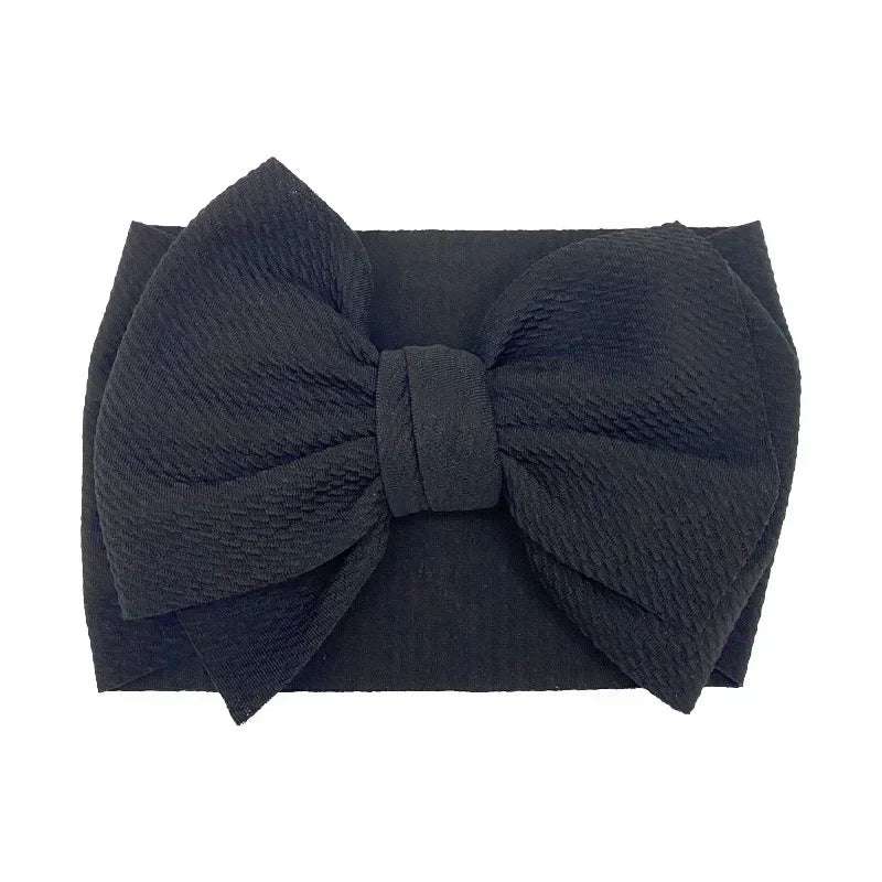 Fesyen Buatan Tangan Ikatan Simpul Elastik Wide Hairband Kanak-kanak Kecil Warna Pejal Big Bows Ikat Kepala Bayi Perempuan Hiasan Kepala Hadiah Percutian