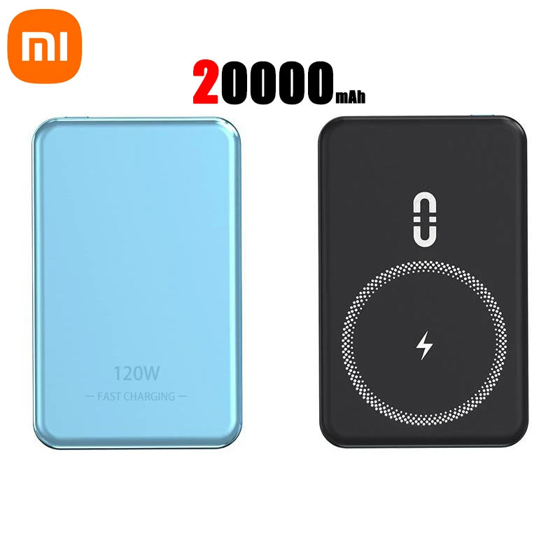 Xiaomi 50000mah Power Bank Magsafe Kuasa Mudah Alih Wireless Power Bank Pengecasan Magnet Tanpa Wayar Sesuai Untuk iPhone Samsung