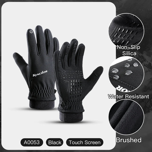 Gloves Black Waterproof Winter Warm Cycling Outdoor Sports Running Riding Motorcycle Ski Touch Screen Snowboard Gloves Men
