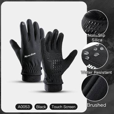 Gloves Black Waterproof Winter Warm Cycling Outdoor Sports Running Riding Motorcycle Ski Touch Screen Snowboard Gloves Men