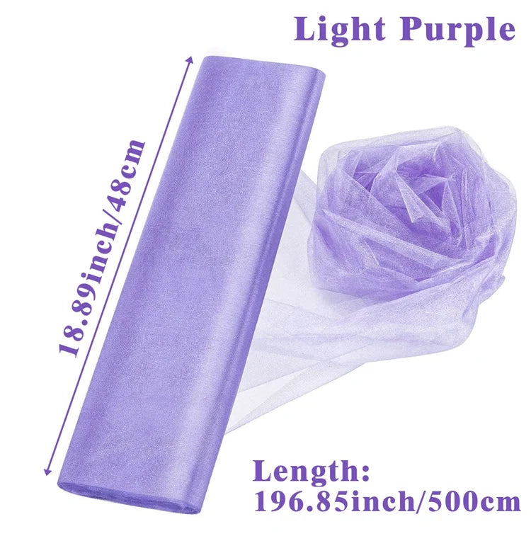 5/10M Sheer Crystal Wedding Tulle Roll Organza Fabric For Wedding Birthday Party Backdrop Decor DIY Wedding Organza Chair Sashes