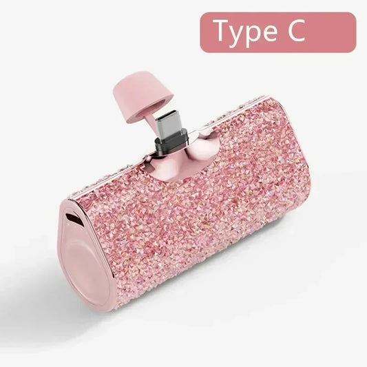 Power Bank Shiny Diamond Fashion High Quality 5000mAh Portable Charger Mobile Power Bank Power Banks Fast Charging