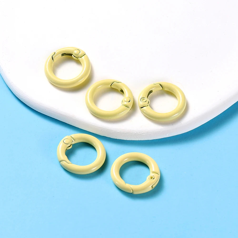 5Pcs/Lot 21 Colors Metal O Ring Spring Clasp Openable Round Carabiner Keychain Clips Hook Dog Chain DIY Jewelry Buckle Connector