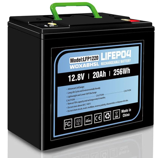 12V 20Ah Lithium LiFePO4 Deep Cycle Battery, 4000+ Cycles Lithium Iron Phosphate Rechargeable Battery for Solar/Wind Power, UPS
