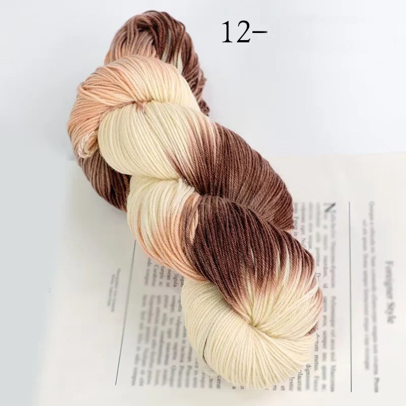 250g Rendering Segment Dyed with Colorful Wool Yarn, Colorful Rainbow Thread, Hand Woven Sweater, Scarf, Hat, Glove Yarn