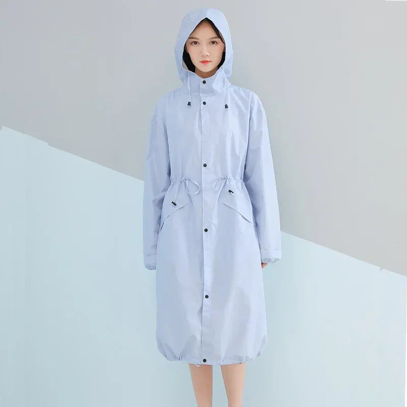 Ponco Badan Ringan Kalis Air untuk Baju Hujan Dewasa Panjang untuk Hiking, Windbreaker untuk Lelaki dan Wanita Versi Jepun dan Korea