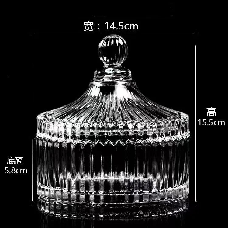 Aixiangru Crystal Glass Sugar Bowl Jar With Lid Fruit Candy Cup Creative Living Room Candy Jar Dried Fruit Plate Jewelry Box