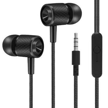 Fon Kepala Berwayar 3.5mm Fon Telinga Sukan dengan Fon Telinga Telefon Bass Set Kepala Stereo dengan kawalan kelantangan mikrofon Fon Telinga Muzik