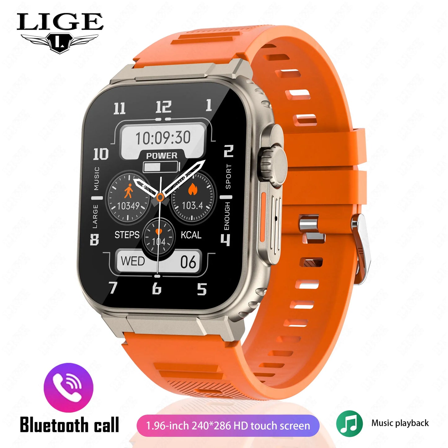 600mAh Battery Smart Watch Bluetooth Call Message reminder Sports Bracelet Music Play Connect TWS Recording Smartwatch Women men