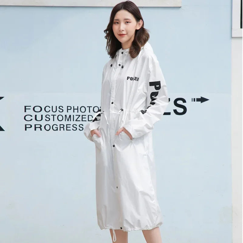 Ponco Badan Ringan Kalis Air untuk Baju Hujan Dewasa Panjang untuk Hiking, Windbreaker untuk Lelaki dan Wanita Versi Jepun dan Korea