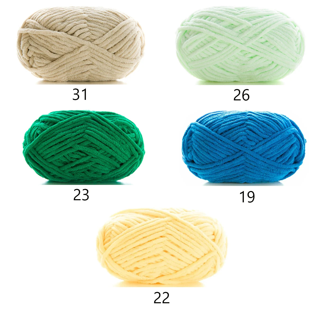 5pcsX50g Thick Velvet Yarn Handmade DIY Knitting Yarn Wholesale Wool Line Scarf Hat Soft Chenille Yarn Knit Wol