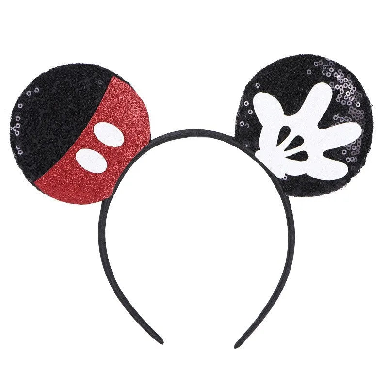 Cartoon Anime Mouse Ears Headband for Women Men Hair Accessories Cute Mouse Elasticity Bow Headdress Toys Childrens Xmas Gifts