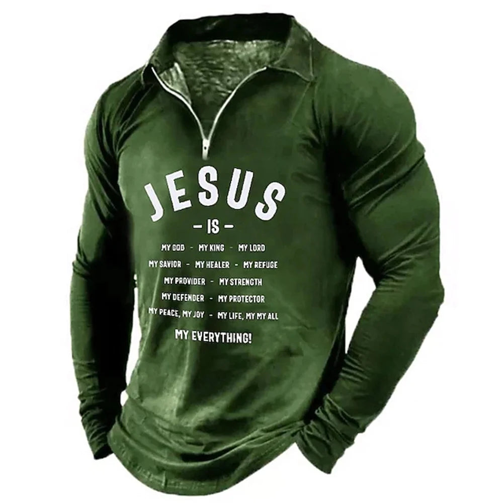 Vintage 3D Letter Print Polo T Shirt Man Fashion Streetwear Lapel Golf Shirts Mens Tops Casual Sports Long Sleeve Men's Clothing