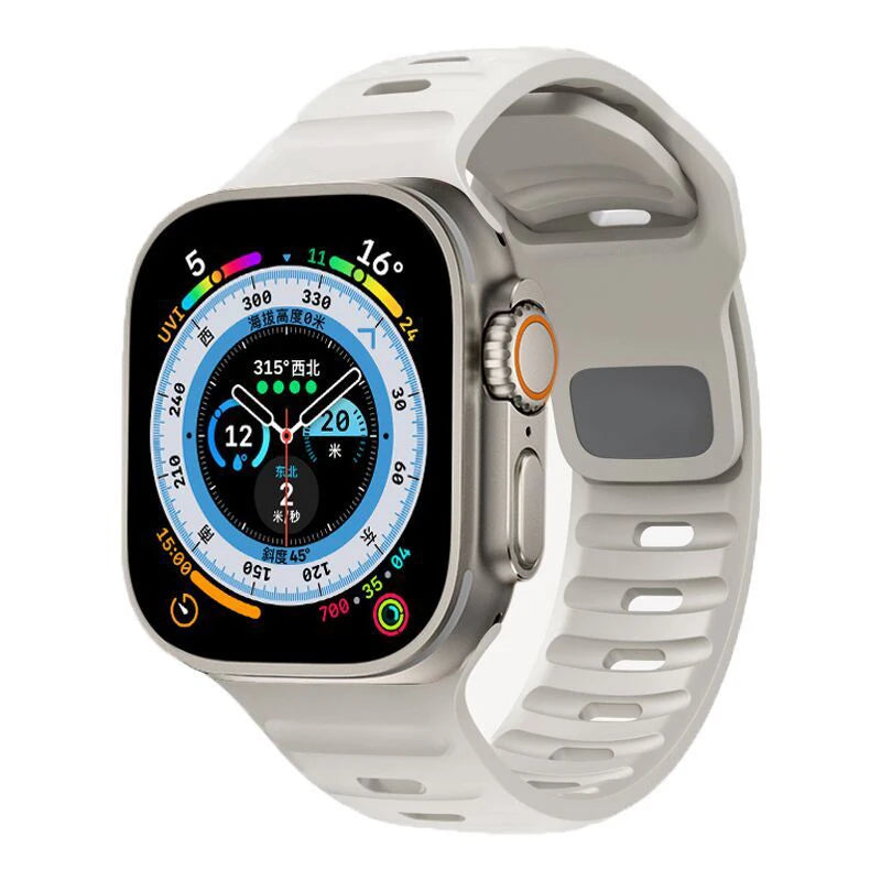 New Original Silicone Strap For Apple Watch Ultra 49mm Sports Bracelet iWatch Series 9 8 7 45mm 41mm 6 5 4 3 SE2 44mm 40mm Band