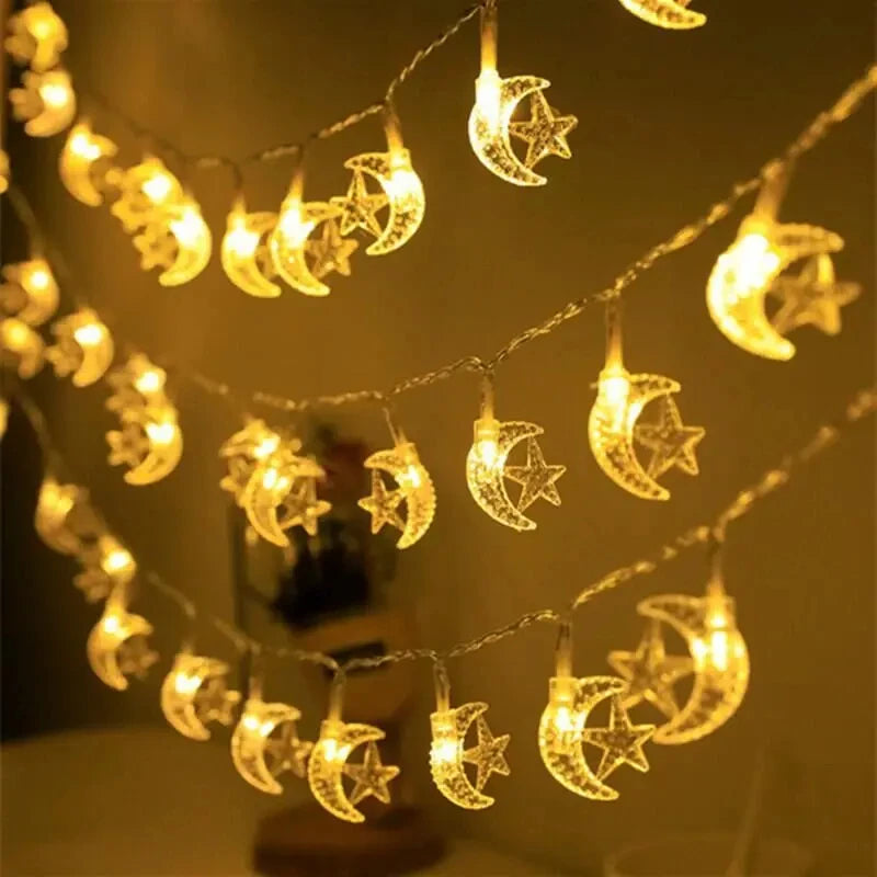 Bintang Bulan Eid Mubarak String Light 2024 Hiasan Ramadan Untuk Rumah Ramadan Kareem Islam Hiasan Pesta Muslim Hadiah Idul Adha