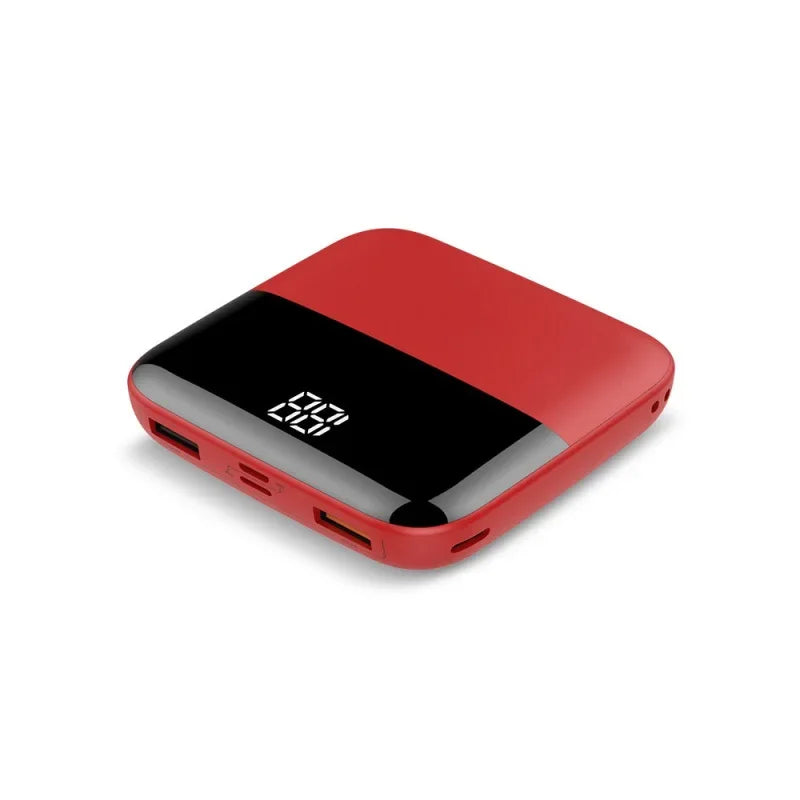 Bank Kuasa Telefon Mini 20000mAh Pengecas Mudah Alih Dwi Usb Ramping dengan 2 Port USB Kapasiti Besar Paparan Digital Mini Bank Kuasa