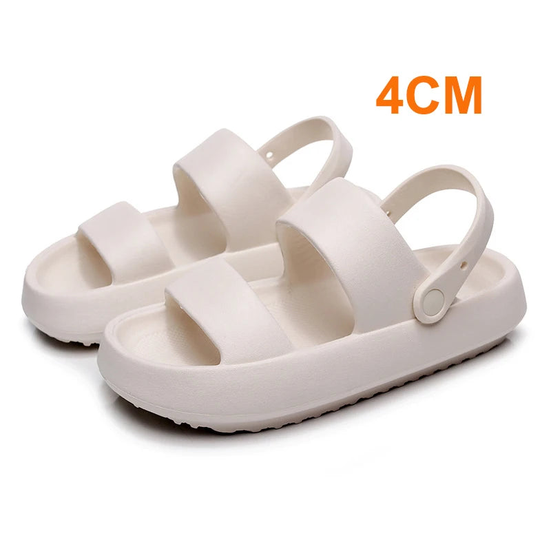 Rimocy Soft Bottom Cloud Slippers Women 2024 Summer Thick Soled Platform Sandals Woman Non Slip Bathroom Slippers Flip Flops