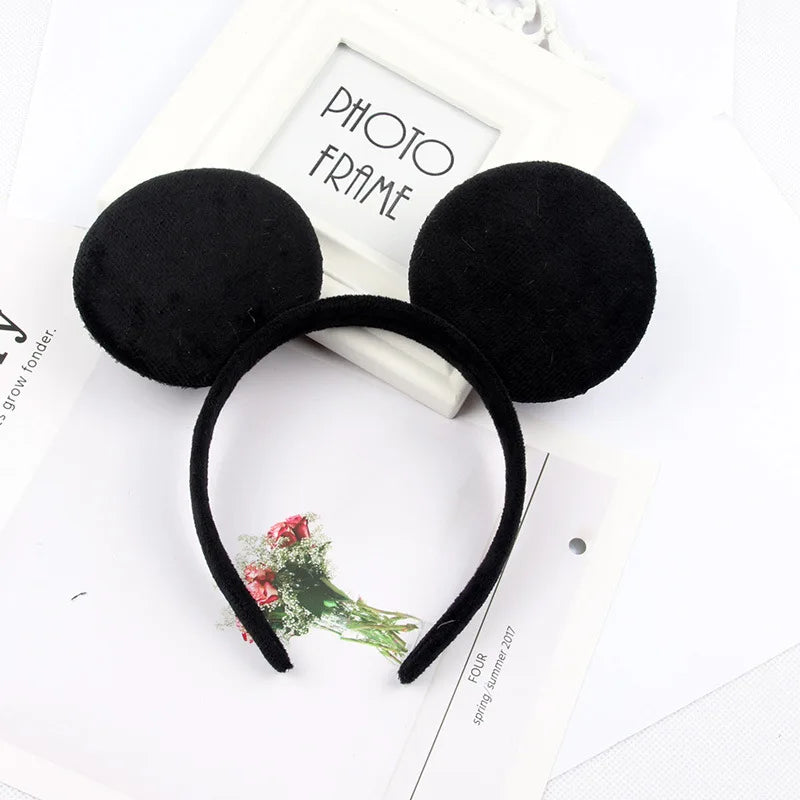 Cartoon Anime Mouse Ears Headband for Women Men Hair Accessories Cute Mouse Elasticity Bow Headdress Toys Childrens Xmas Gifts