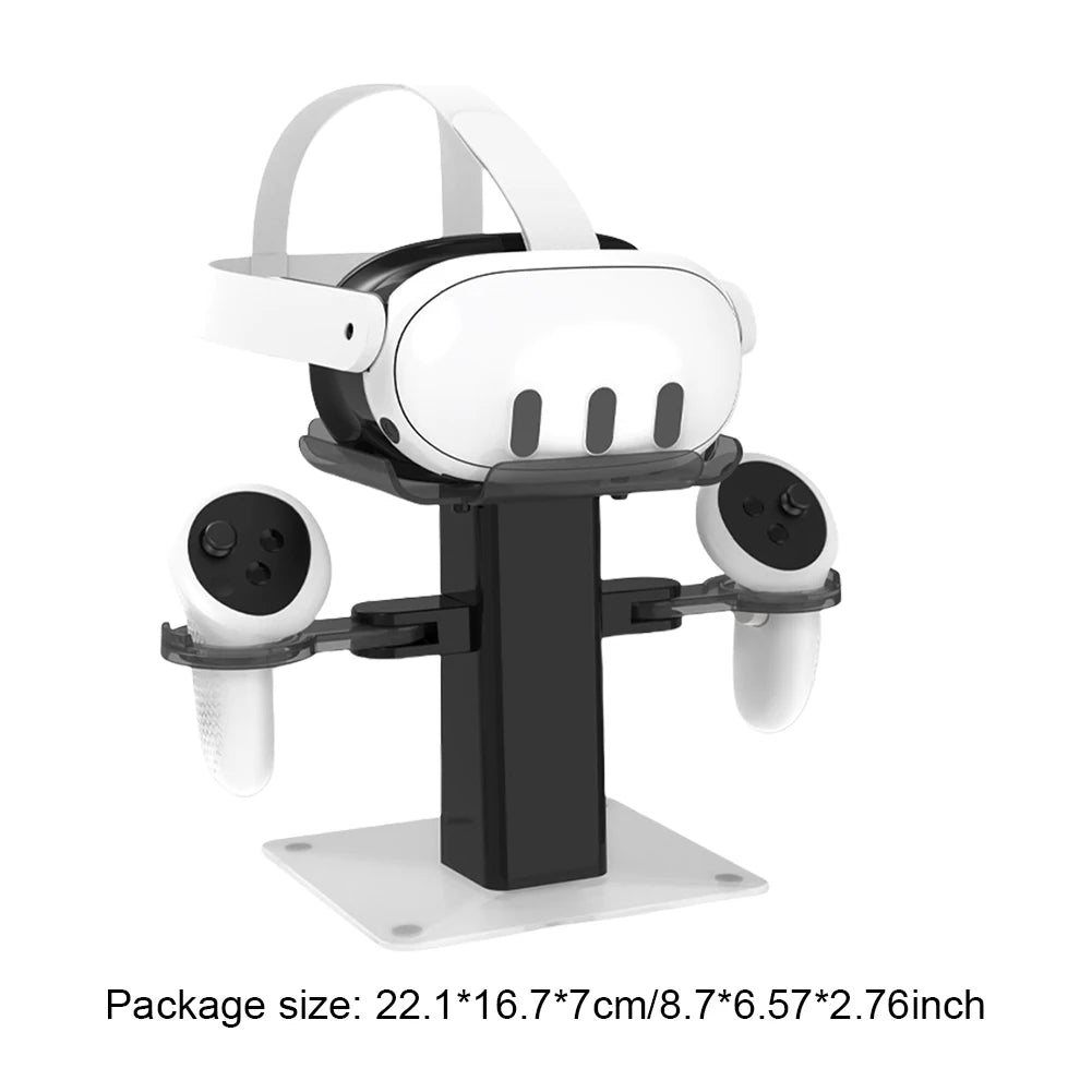 Pendirian Pengecasan Menegak RGB Stesen Pengecasan VR Pendirian Paparan VR untuk Meta Quest 3/3S VR Helmet Fon Telinga Pendakap Pengawal