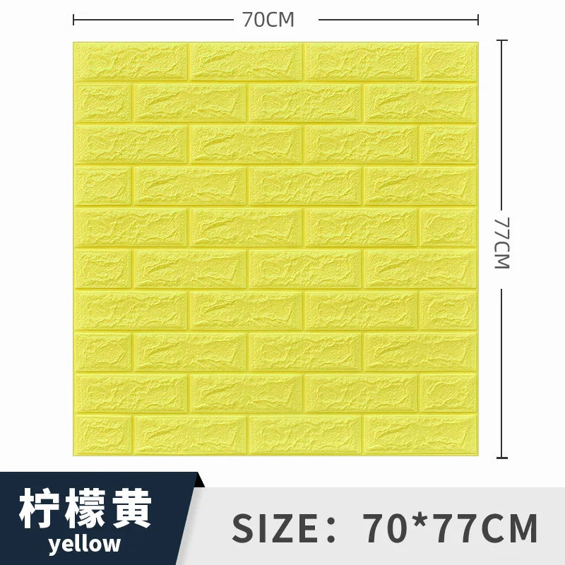 3/5MM 3D Wall Sticker Panel Foam Home Decoration DIY Wallpaper Living Room Bathroom Tv Background Self Adhesive Panels 70*77cm