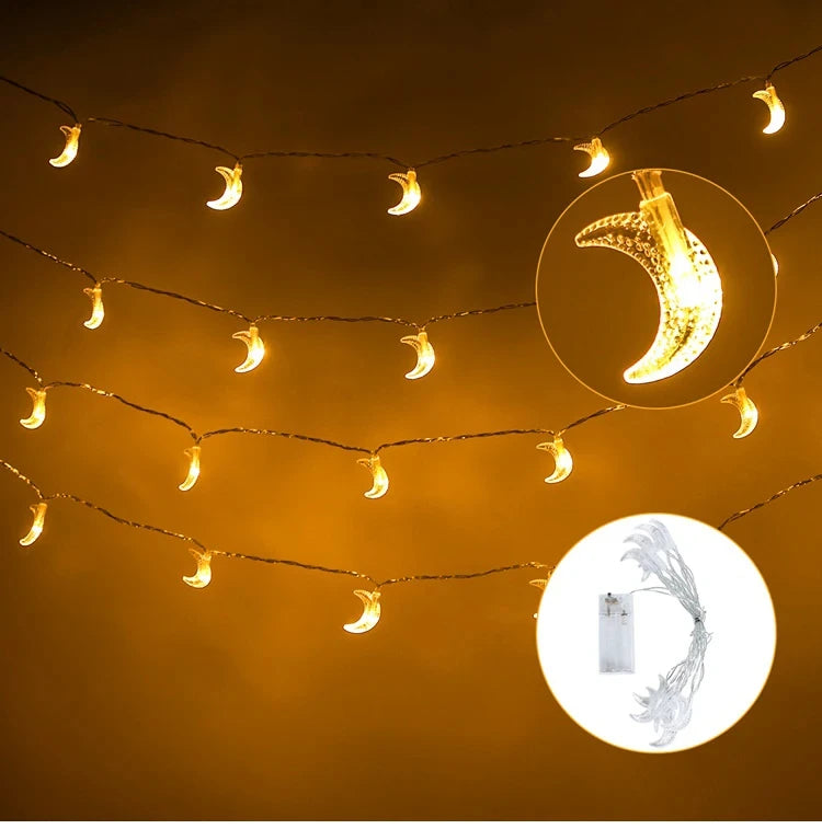 Bintang Bulan Eid Mubarak String Light 2024 Hiasan Ramadan Untuk Rumah Ramadan Kareem Islam Hiasan Pesta Muslim Hadiah Idul Adha