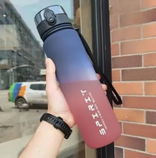 500/1000ML Sports Water Bottle Large Capacity Leak Proof Colorful Plastic Cup Portable Outdoor Travel Gym Fitness Jugs Drinkware