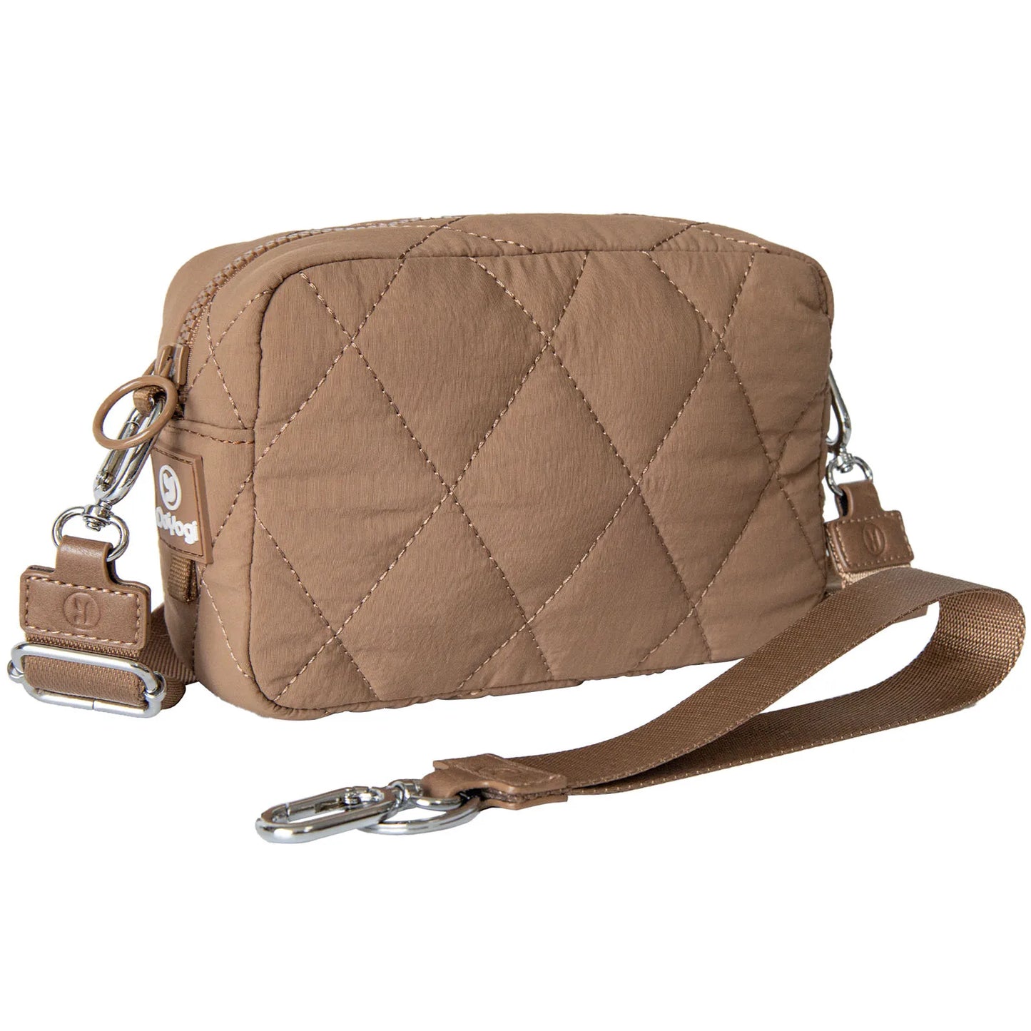 Dompet Wristlet untuk Wanita Dompet Nilon Crossbody dengan Beg Puffer Beg Bahu Dompet untuk Pembawa Telefon Pemegang Kad Kredit Perjalanan