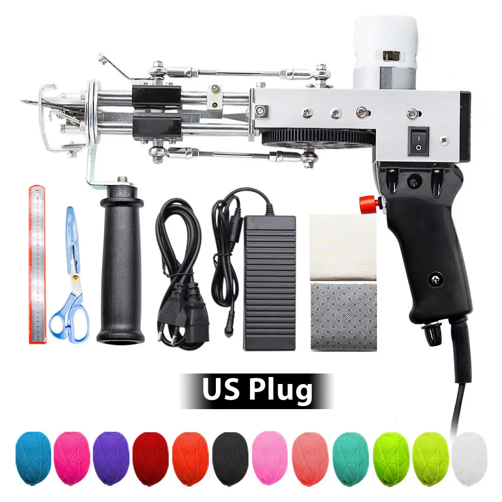 100-240V 2in1 Electric Tufting Gun Для Ковров Carpet Тафтинговый Пистолет Gun Weaving Flocking Rug Machine Pistola De Tufting