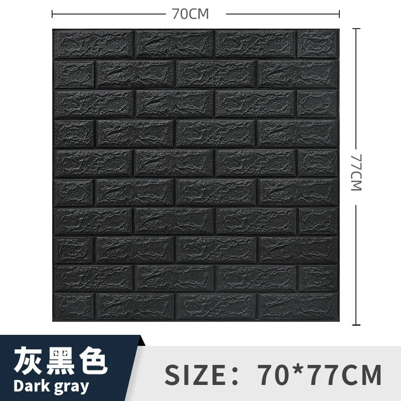 3/5MM 3D Wall Sticker Panel Foam Home Decoration DIY Wallpaper Living Room Bathroom Tv Background Self Adhesive Panels 70*77cm